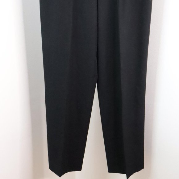 Liz Claiborne Women's 12 Woolmark Black Straight Leg High Waist Dress Pants - Picture 3 of 7